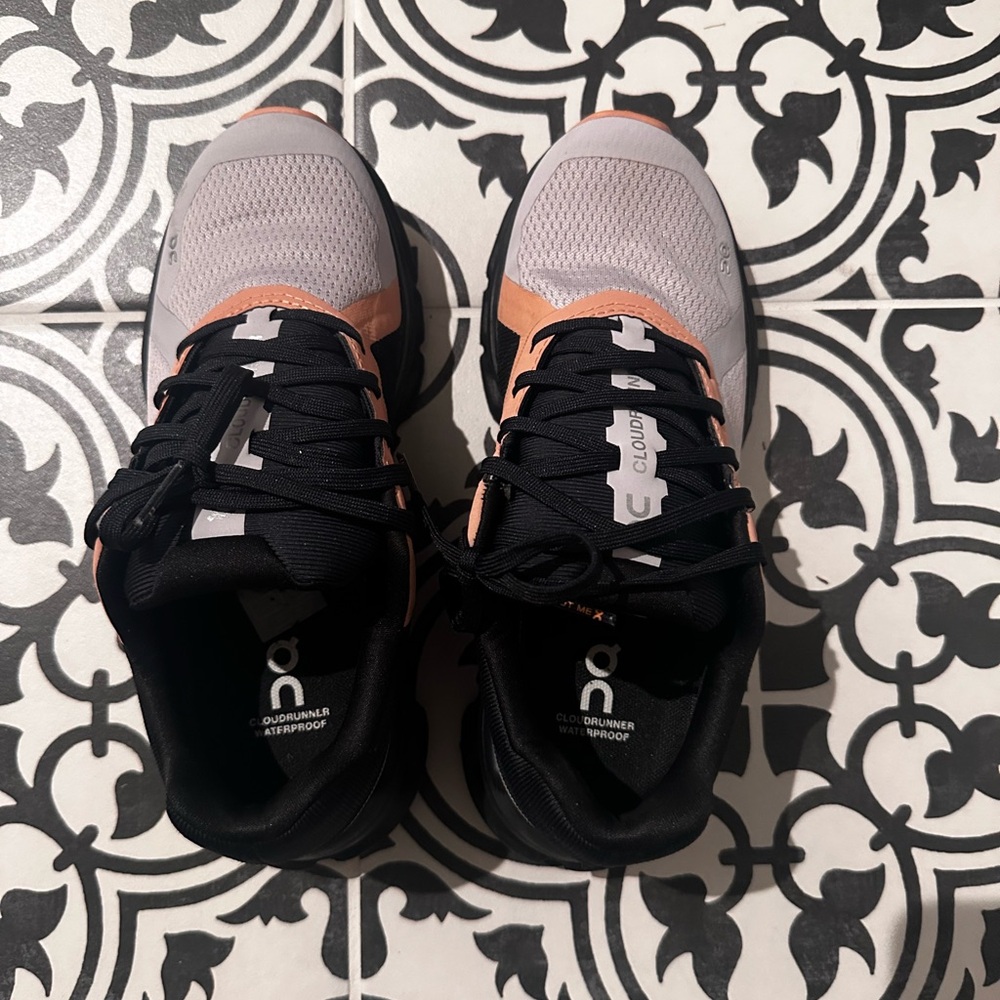 On Running Men's Black and Orange Athletic Shoes